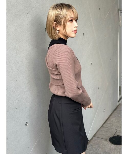 MURUA（ムルーア）の「レイヤードライクアシメニット（ニット/セーター・レディース・モカ/ブラック/ブルー・FREE）」の16枚目の写真