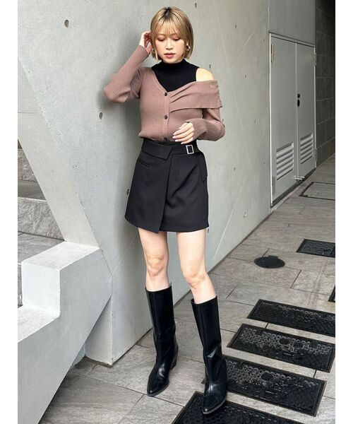 MURUA（ムルーア）の「レイヤードライクアシメニット（ニット/セーター・レディース・モカ/ブラック/ブルー・FREE）」の18枚目の写真