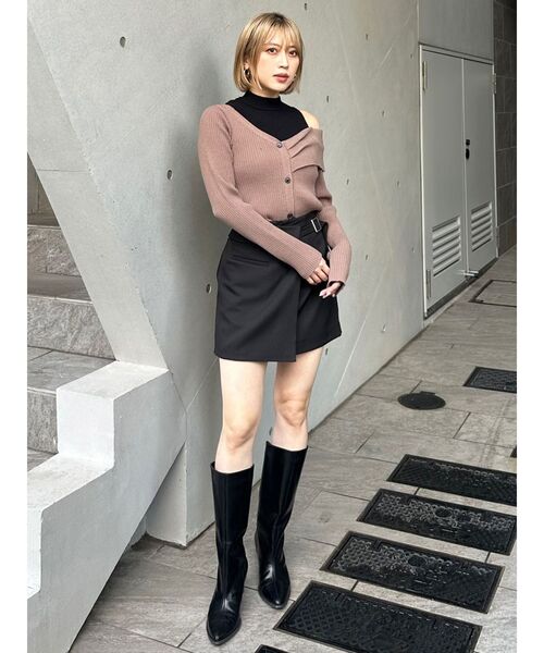 MURUA（ムルーア）の「レイヤードライクアシメニット（ニット/セーター・レディース・モカ/ブラック/ブルー・FREE）」の20枚目の写真