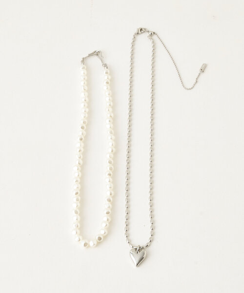 DISCOAT（ディスコート）の「【GOLDY】パール×ハートチャーム2SETネックレス（ネックレス・レディース・ゴールド/シルバー・FREE）」の8枚目の写真
