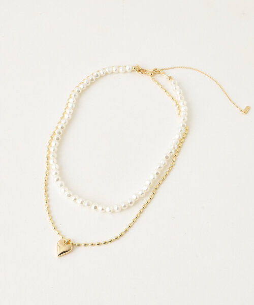DISCOAT（ディスコート）の「【GOLDY】パール×ハートチャーム2SETネックレス（ネックレス・レディース・ゴールド/シルバー・FREE）」の9枚目の写真