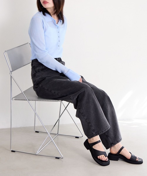 HIMIKO(ヒミコ)の「【Made in Japan】【HIMIKO】プラットフォームサムループサンダル/651209(サンダル・レディース・シルバー/ブラック/ブラック系その他7・24.0cm/23.5cm/22.5cm/22.0cm/26.0cm/23.0cm/25.5cm/25.0cm/24.5cm)」の9枚目の写真
