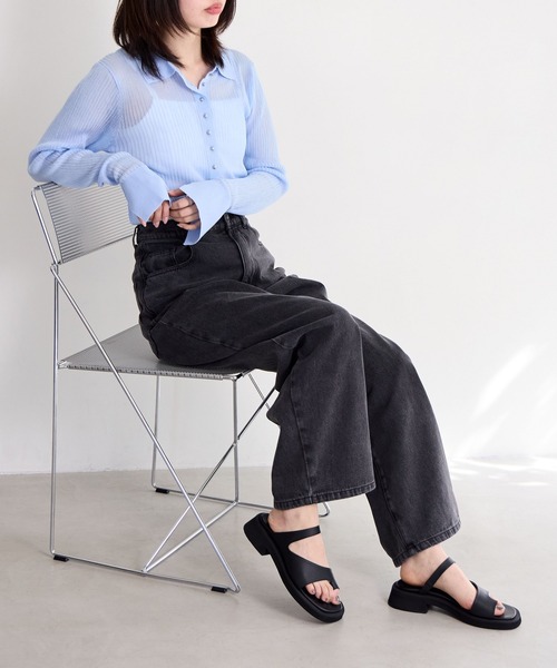 HIMIKO(ヒミコ)の「【Made in Japan】【HIMIKO】プラットフォームサムループサンダル/651209(サンダル・レディース・シルバー/ブラック/ブラック系その他7・24.0cm/23.5cm/22.5cm/22.0cm/26.0cm/23.0cm/25.5cm/25.0cm/24.5cm)」の11枚目の写真