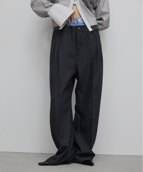AIC.（エーアイシー）の「ダブルウエストスラックスルーズパンツ（スラックス・レディース・ブラック/チャコールグレー・FREE）」の19枚目の写真