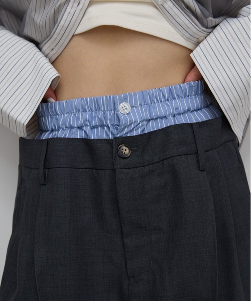 AIC.（エーアイシー）の「ダブルウエストスラックスルーズパンツ（スラックス・レディース・ブラック/チャコールグレー・FREE）」の17枚目の写真