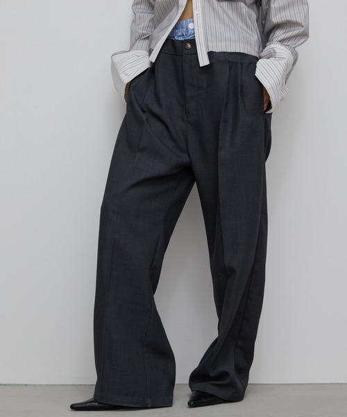 AIC.（エーアイシー）の「ダブルウエストスラックスルーズパンツ（スラックス・レディース・ブラック/チャコールグレー・FREE）」の21枚目の写真