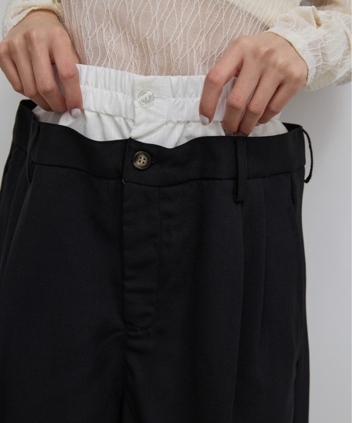 AIC.（エーアイシー）の「ダブルウエストスラックスルーズパンツ（スラックス・レディース・ブラック/チャコールグレー・FREE）」の3枚目の写真