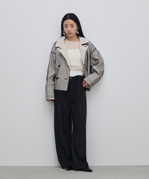 AIC.（エーアイシー）の「ダブルウエストスラックスルーズパンツ（スラックス・レディース・ブラック/チャコールグレー・FREE）」の7枚目の写真