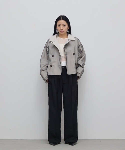 AIC.（エーアイシー）の「ダブルウエストスラックスルーズパンツ（スラックス・レディース・ブラック/チャコールグレー・FREE）」の8枚目の写真