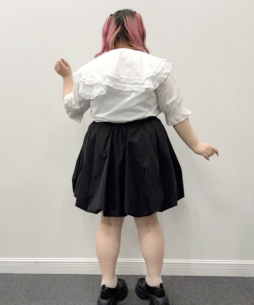 DearMyLoveWhip(ディアマイラブホイップ)の「【大きいサイズ】メニーリボンバルーンミニスカート(スカート・レディース・ブラック/ベビーピンク/ブルーグレー/アイボリー・6L/5L/4L)」の22枚目の写真
