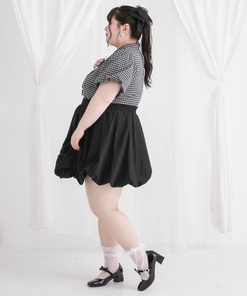 DearMyLoveWhip(ディアマイラブホイップ)の「【大きいサイズ】メニーリボンバルーンミニスカート(スカート・レディース・ブラック/ベビーピンク/ブルーグレー/アイボリー・6L/5L/4L)」の19枚目の写真