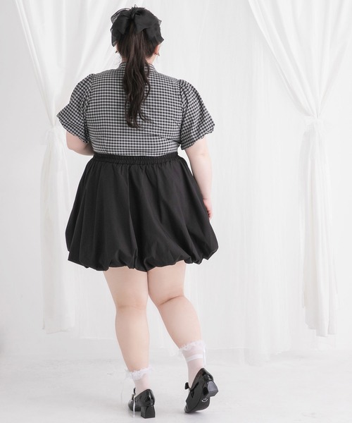 DearMyLoveWhip(ディアマイラブホイップ)の「【大きいサイズ】メニーリボンバルーンミニスカート(スカート・レディース・ブラック/ベビーピンク/ブルーグレー/アイボリー・6L/5L/4L)」の20枚目の写真