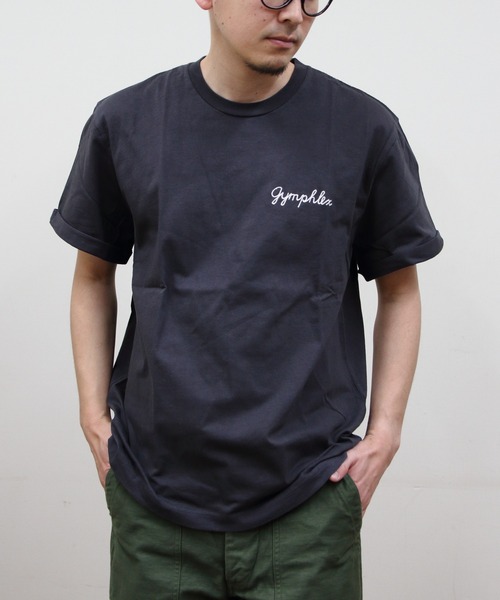 【 】CKJ 刺繍ショートスリーブ Tシャツ◆送料無料◆ GYMPHLEX tシャツ GYMPHLEX/ジムフレックス 刺繍ショート