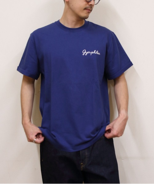 GYMPHLEX（ジムフレックス）の「GYMPHLEX/ジムフレックス　刺繍ショートスリーブTEE　ショートスリーブ 刺繍TEE　GY-C0446 COM（Tシャツ/カットソー・メンズ・ホワイト/グリーン/ブラック/チャコールグレー/ストライプ/ブルー・12/M/L/XL/14）」の5枚目の写真