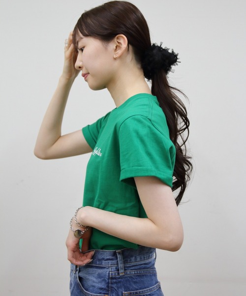 GYMPHLEX（ジムフレックス）の「GYMPHLEX/ジムフレックス　刺繍ショートスリーブTEE　ショートスリーブ 刺繍TEE　GY-C0446 COM（Tシャツ/カットソー・メンズ・ホワイト/グリーン/ブラック/チャコールグレー/ストライプ・12/M/L/XL）」の16枚目の写真