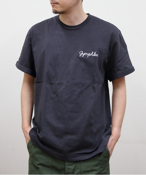 tシャツ 「GYMPHLEX/ジムフレックス」 コットンジャージー ワンポイントロゴ刺繍Tシャツ レディース メンズ セール】GYMPHLEX/ジムフレックス 刺繍ショートスリーブTEE