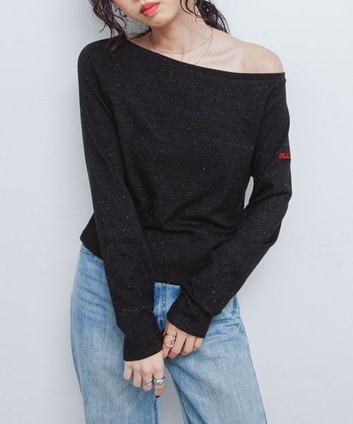 Chillfar（チルファー）の「カラーネップボートネックロンTEE（Tシャツ/カットソー・レディース・イエロー/レッド/アイボリー/ブラック/グレー・FREE）」の14枚目の写真