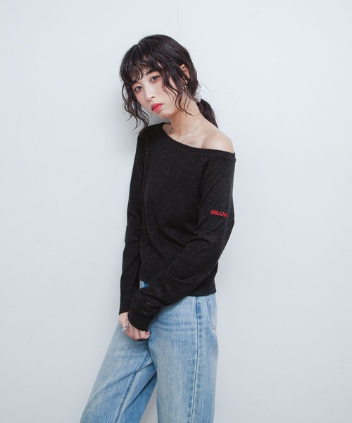 Chillfar（チルファー）の「カラーネップボートネックロンTEE（Tシャツ/カットソー・レディース・イエロー/レッド/アイボリー/ブラック/グレー・FREE）」の13枚目の写真