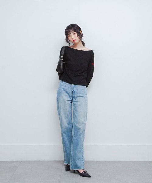 Chillfar（チルファー）の「カラーネップボートネックロンTEE（Tシャツ/カットソー・レディース・イエロー/レッド/アイボリー/ブラック/グレー・FREE）」の22枚目の写真