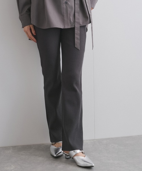 ketty(ケティ)の「セミフレアリブレギンスパンツ≪手洗い可能≫(その他パンツ・レディース・ブラック/ライトグレー・M)」の4枚目の写真