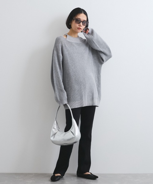 ketty(ケティ)の「セミフレアリブレギンスパンツ≪手洗い可能≫(その他パンツ・レディース・ブラック/ライトグレー・M)」の12枚目の写真