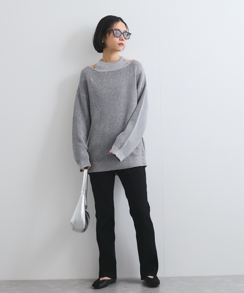 ketty(ケティ)の「セミフレアリブレギンスパンツ≪手洗い可能≫(その他パンツ・レディース・ブラック/ライトグレー・M)」の14枚目の写真