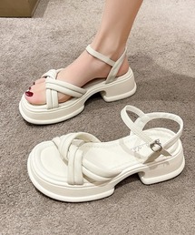 SEU（エスイーユー）の「ウィメンズサンダル ベーシック ボリューム ストラップサンダル レディース 軽量 厚底靴 太ヒール＜22.5-24cm 展開＞（サンダル）」