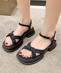 SEU（エスイーユー）の「ウィメンズサンダル ベーシック ボリューム ストラップサンダル レディース 軽量 厚底靴 太ヒール＜22.5-24cm 展開＞（サンダル）」