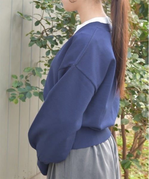 axes femme(アクシーズファム)の「ゴールドボタンニットカーデ(カーディガン/ボレロ・レディース・グリーン/ネイビー/グレイッシュベージュ・FREE)」の5枚目の写真