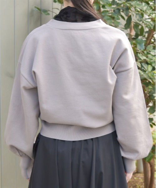 axes femme(アクシーズファム)の「ゴールドボタンニットカーデ(カーディガン/ボレロ・レディース・グリーン/ネイビー/グレイッシュベージュ・FREE)」の8枚目の写真