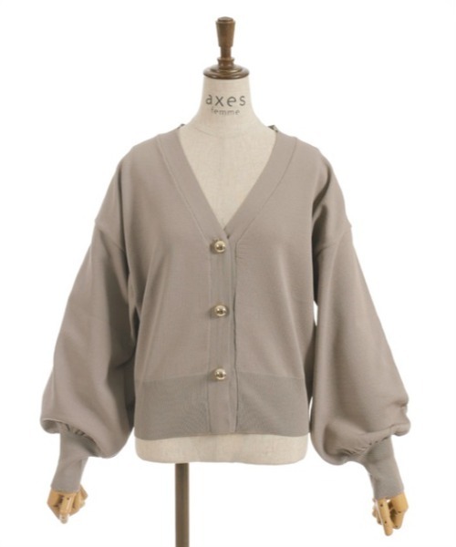axes femme(アクシーズファム)の「ゴールドボタンニットカーデ(カーディガン/ボレロ・レディース・グリーン/ネイビー/グレイッシュベージュ・FREE)」の11枚目の写真