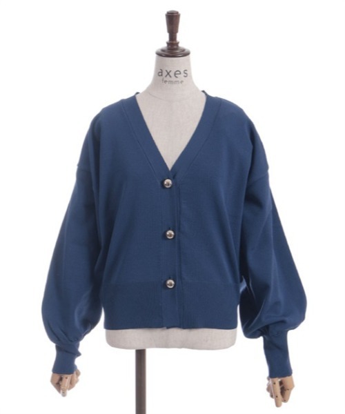 axes femme(アクシーズファム)の「ゴールドボタンニットカーデ(カーディガン/ボレロ・レディース・グリーン/ネイビー/グレイッシュベージュ・FREE)」の19枚目の写真