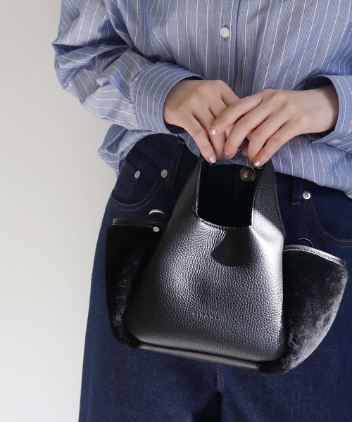 RIPANI(リパーニ)の「ムートンコンビトート 6183OV VESUVIO【RIPANI/リパーニ】(トートバッグ・レディース・ブラック・フリー)」の1枚目の写真
