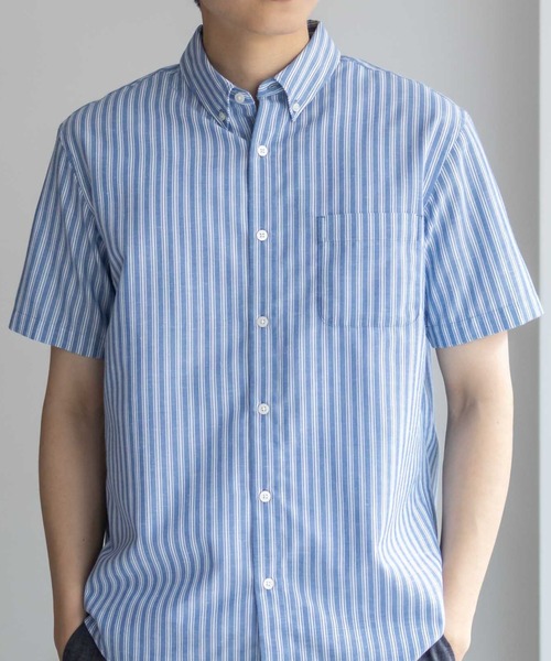 NAVY（ネイビー）の「NAVY COOLMAX リネン混 ボタンダウンシャツ（シャツ/ブラウス・メンズ・ホワイト系/グレー系/ネイビー系/ブルー系・S/M/L/XL）」の4枚目の写真