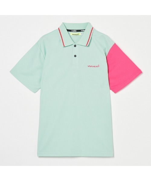 VIVA HEART(ビバハート)の「【VIVA HEART/GOLF】半袖配色カノコ半袖ポロ(ポロシャツ・メンズ・ライトグリーン/オフホワイト/ネイビー・50/48/52)」の2枚目の写真