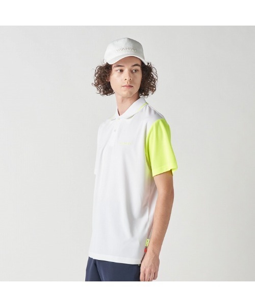 VIVA HEART(ビバハート)の「【VIVA HEART/GOLF】半袖配色カノコ半袖ポロ(ポロシャツ・メンズ・ライトグリーン/オフホワイト/ネイビー・50/48/52)」の4枚目の写真