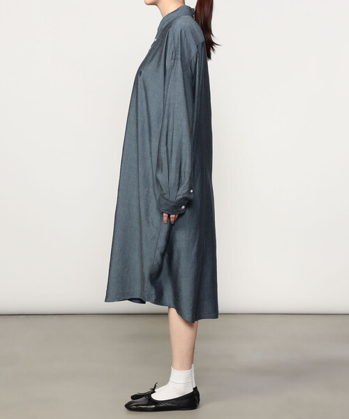 GYMPHLEX(ジムフレックス)の「Gymphlex | ボタンダウン ワイドシャツワンピース WOMEN(シャツワンピース・レディース・インディゴブルー・14)」の2枚目の写真