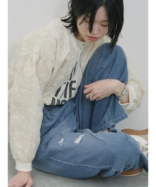 シアーブルゾン☆ドゥーズィエムクラス、トゥモローランド、ルシェルブルー、イエナ Samansa Mos2 blue（サマンサモスモスブルー）の「総刺繍シアー