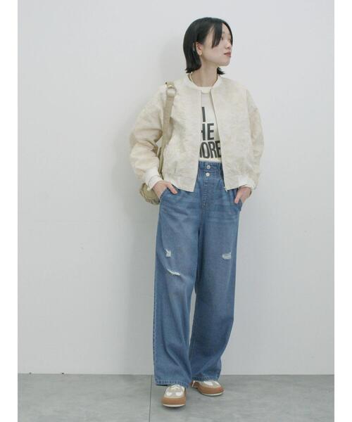 Samansa Mos2 blue（サマンサモスモスブルー）の「総刺繍シアーブルゾン（ブルゾン・レディース・キナリ/グレー/ブラック・F）」の21枚目の写真