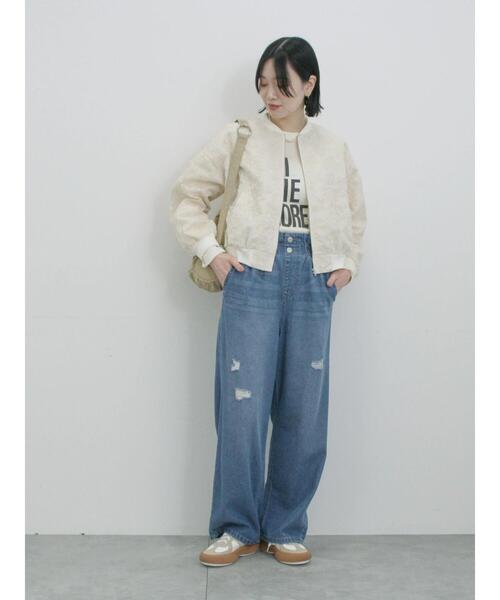 Samansa Mos2 blue（サマンサモスモスブルー）の「総刺繍シアーブルゾン（ブルゾン・レディース・キナリ/グレー/ブラック・F）」の22枚目の写真