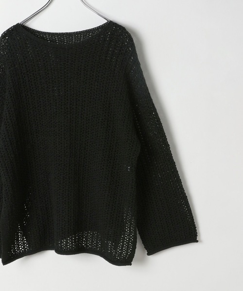 LEPSIM(レプシィム)の「5ゲージテープヤーンチュニック 243139(ニット/セーター・レディース・ライトブルー/ブラック/キナリ/レンガ・FREE)」の16枚目の写真