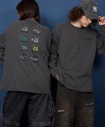 MEMENTISM | オーバーサイズ 刺繍 ロングTシャツ 綿100%/embroidery oversize T-shirt(Tシャツ/カットソー)
