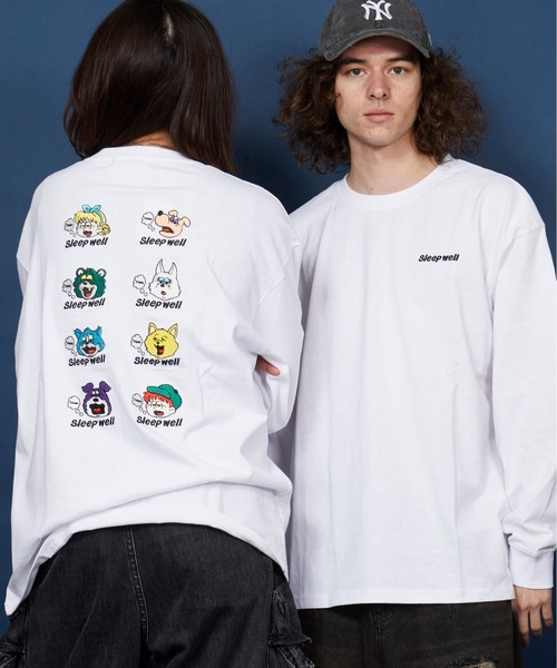 MEMENTISM(メメントイズム)の「オーバーサイズ 刺繍 ロングTシャツ 綿100%/embroidery oversize T-shirt(Tシャツ/カットソー・メンズ・ブラックミックス/その他13/ブラック系その他5/ホワイト/ブラック/その他2・MEDIUM/SMALL/X-LARGE/LARGE)」の6枚目の写真