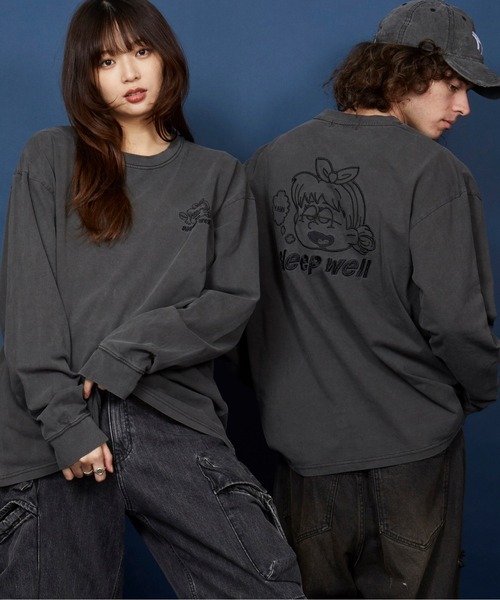 MEMENTISM(メメントイズム)の「オーバーサイズ 刺繍 ロングTシャツ 綿100%/embroidery oversize T-shirt(Tシャツ/カットソー・メンズ・ブラックミックス/その他13/ブラック系その他5/ホワイト/ブラック/その他2・MEDIUM/SMALL/X-LARGE/LARGE)」の5枚目の写真