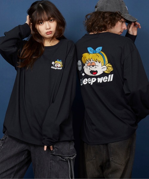 MEMENTISM(メメントイズム)の「オーバーサイズ 刺繍 ロングTシャツ 綿100%/embroidery oversize T-shirt(Tシャツ/カットソー・メンズ・ブラックミックス/その他13/ブラック系その他5/ホワイト/ブラック/その他2・MEDIUM/SMALL/X-LARGE/LARGE)」の3枚目の写真