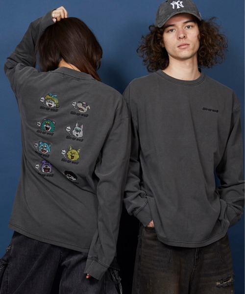 MEMENTISM(メメントイズム)の「オーバーサイズ 刺繍 ロングTシャツ 綿100%/embroidery oversize T-shirt(Tシャツ/カットソー・メンズ・ブラックミックス/その他13/ブラック系その他5/ホワイト/ブラック/その他2・MEDIUM/SMALL/X-LARGE/LARGE)」の8枚目の写真