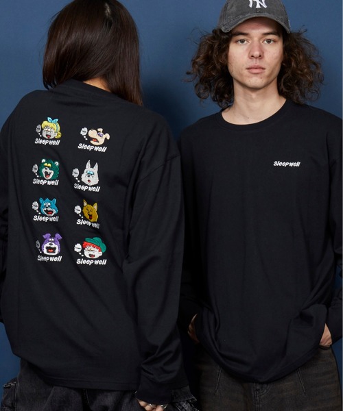 MEMENTISM(メメントイズム)の「オーバーサイズ 刺繍 ロングTシャツ 綿100%/embroidery oversize T-shirt(Tシャツ/カットソー・メンズ・ブラックミックス/その他13/ブラック系その他5/ホワイト/ブラック/その他2・MEDIUM/SMALL/X-LARGE/LARGE)」の9枚目の写真