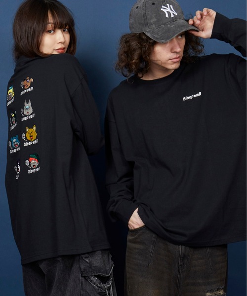 MEMENTISM(メメントイズム)の「オーバーサイズ 刺繍 ロングTシャツ 綿100%/embroidery oversize T-shirt(Tシャツ/カットソー・メンズ・ブラックミックス/その他13/ブラック系その他5/ホワイト/ブラック/その他2・MEDIUM/SMALL/X-LARGE/LARGE)」の10枚目の写真