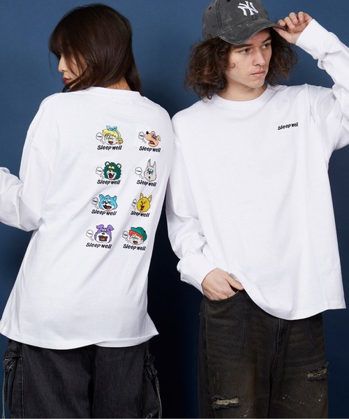 MEMENTISM(メメントイズム)の「オーバーサイズ 刺繍 ロングTシャツ 綿100%/embroidery oversize T-shirt(Tシャツ/カットソー・メンズ・ブラックミックス/その他13/ブラック系その他5/ホワイト/ブラック/その他2・MEDIUM/SMALL/X-LARGE/LARGE)」の12枚目の写真