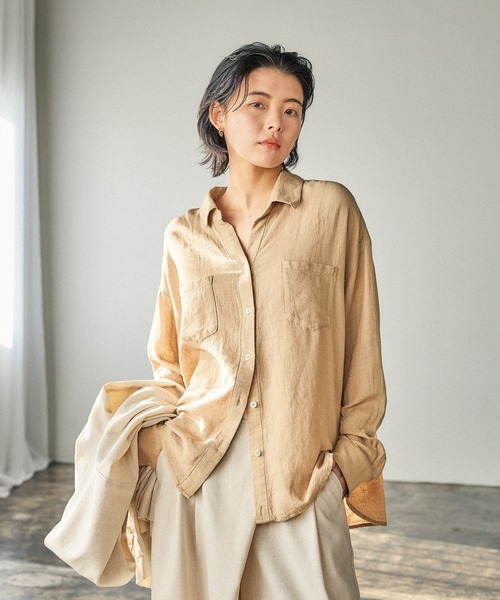 セール】[簡単ブラウジング仕様]リネンシャツ（シャツ/ブラウス